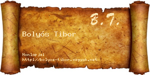 Bolyós Tibor névjegykártya